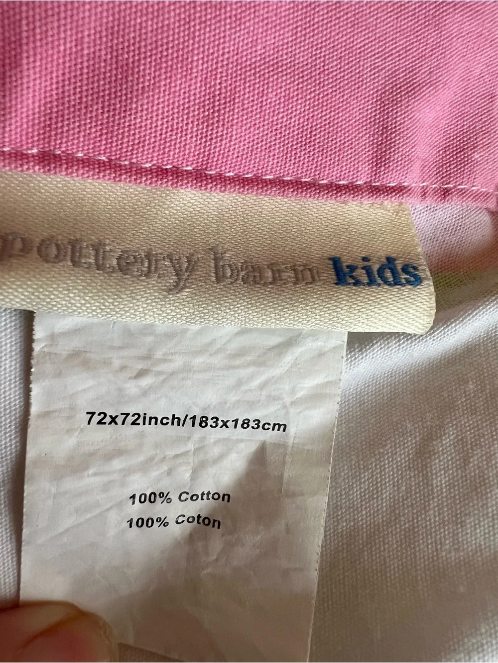 Pottery Barn Kids Pink and White Mermaid Cotton Shower Curtain 72x72